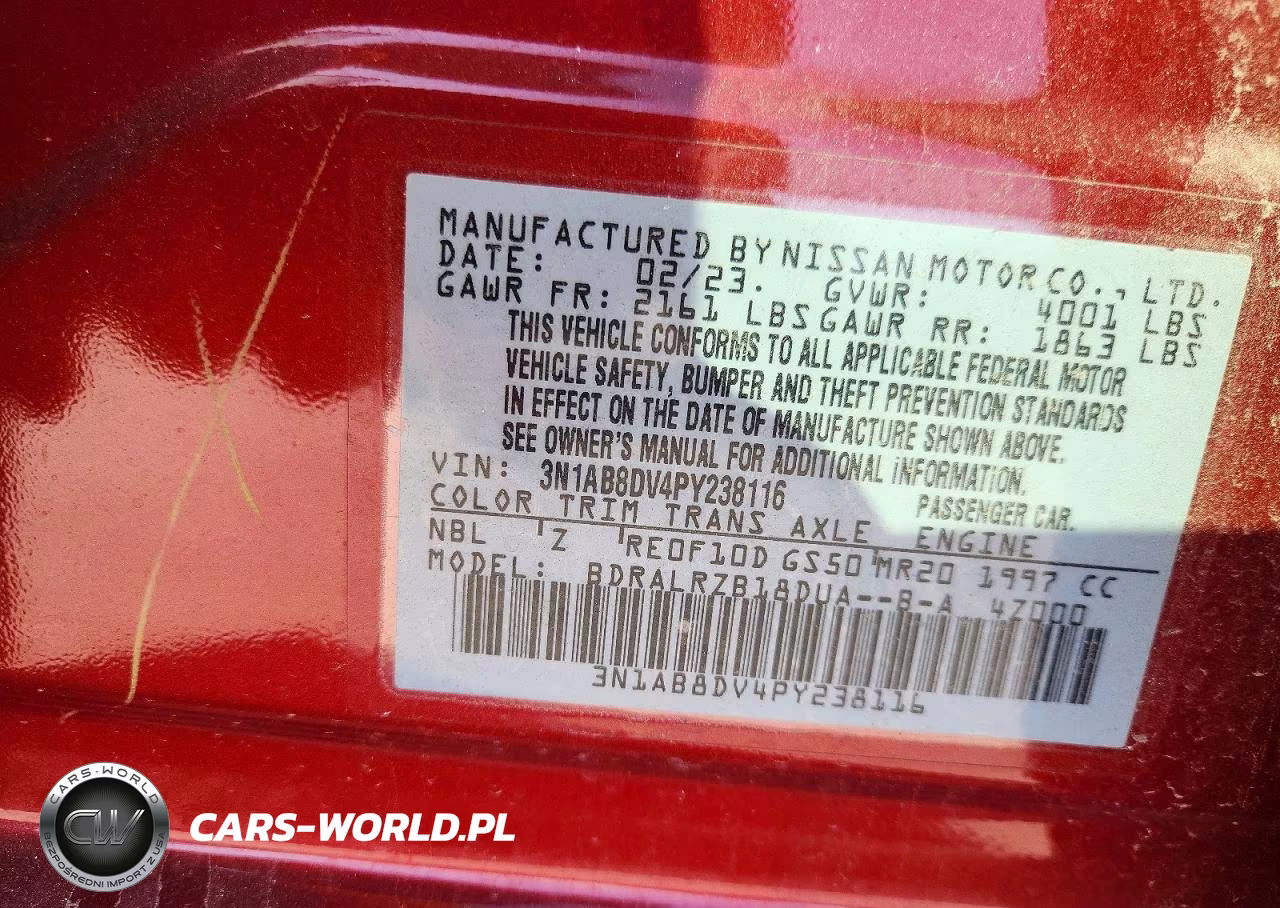 2023 Nissan Sentra Sr Xtronic Cvt VIN:3N1AB8DV4PY238116 - 12