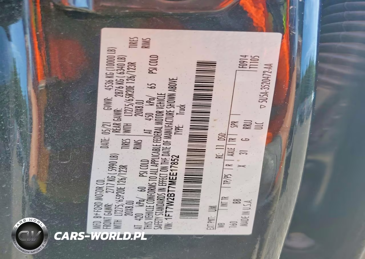 2021 Ford F250 Super Duty VIN:1FT7W2BT7MEE17852 - 14