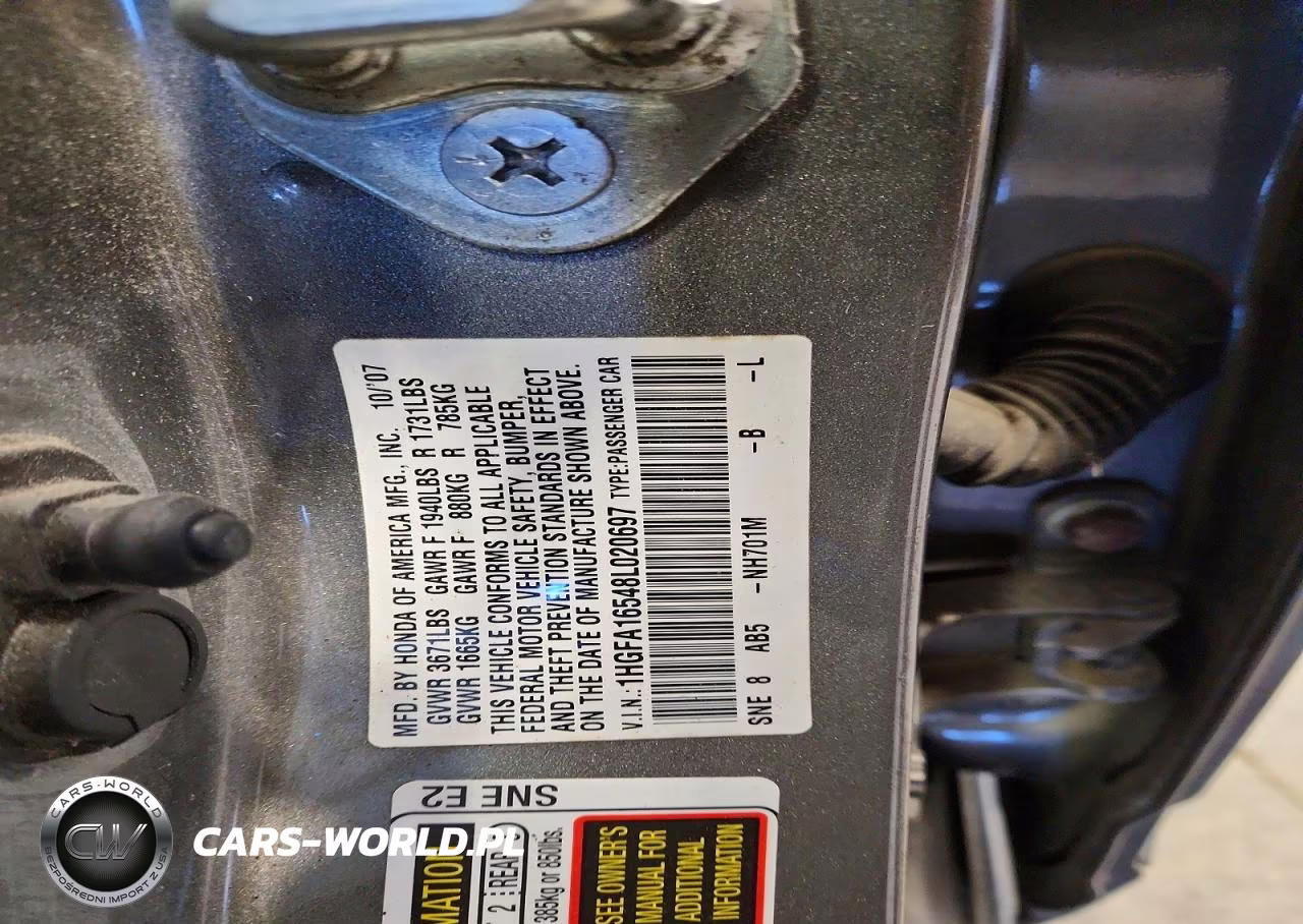 2008 Honda Civic Lx VIN:1HGFA16548L020697 - 12