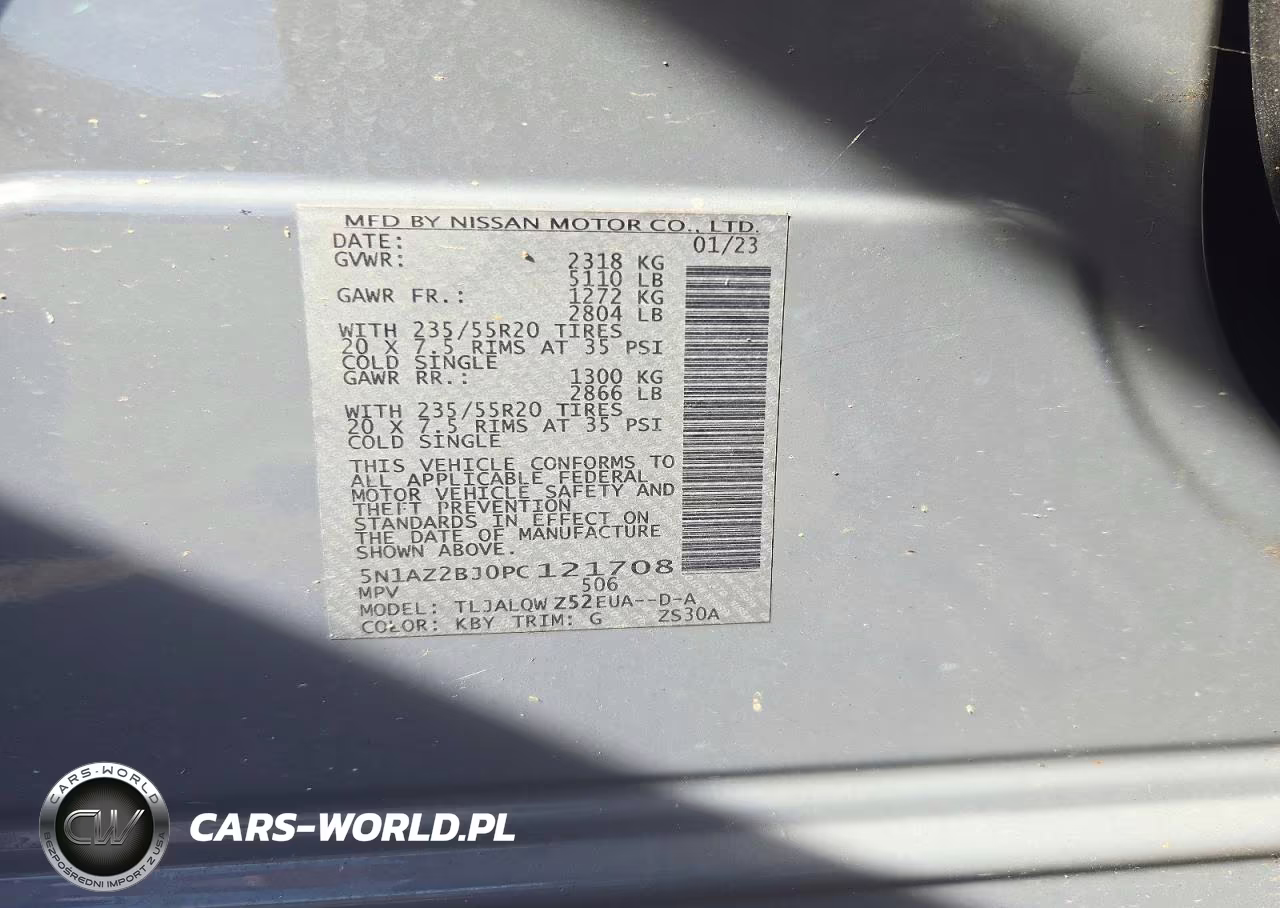 2023 Nissan Murano Sv VIN:5N1AZ2BJ0PC121708 - 12