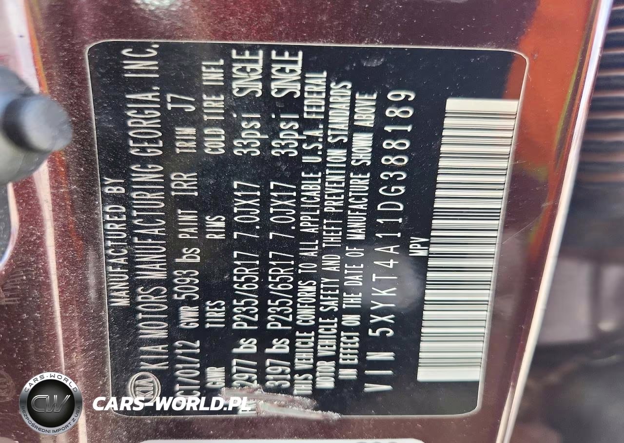 2013 Kia Sorento Lx VIN:5XYKT4A11DG388189 - 13