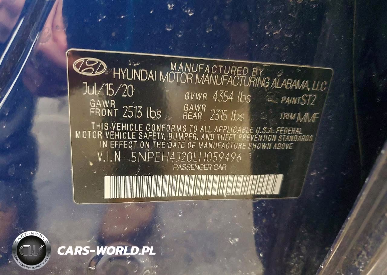 2020 Hyundai Sonata Limited VIN:5NPEH4J20LH059496 - 12