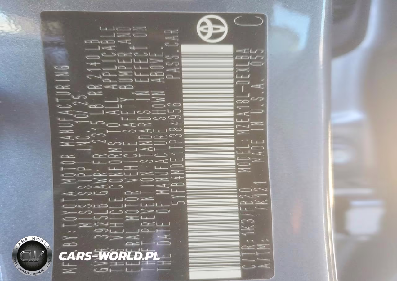 2026 Toyota Corolla Le VIN:5YFB4MDE1TP384956 - 12