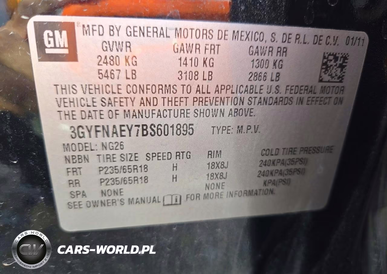 2011 Cadillac Srx Luxury Collection VIN:3GYFNAEY7BS601895 - 12