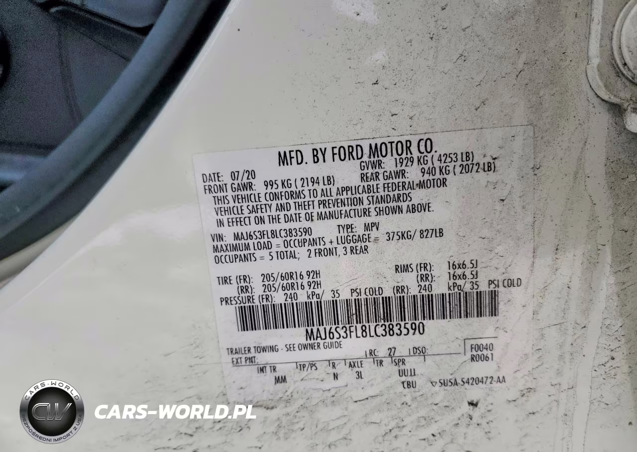 2020 Ford Ecosport S VIN:MAJ6S3FL8LC383590 - 13