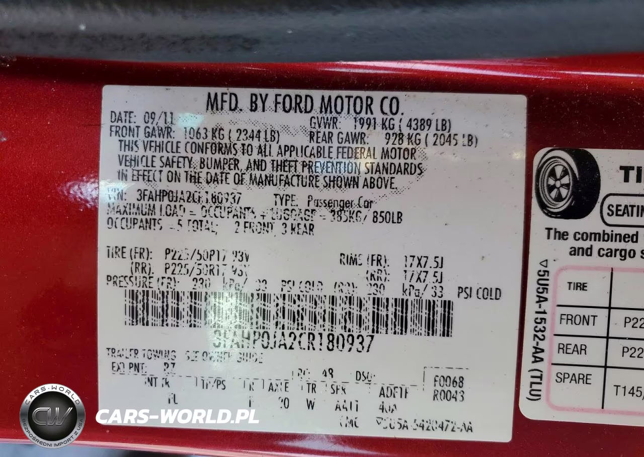 2012 Ford Fusion Sel VIN:3FAHP0JA2CR180937 - 13