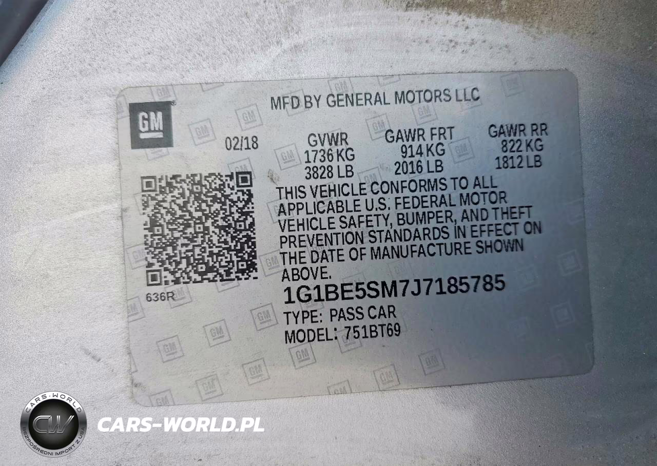 2018 Chevrolet Cruze Lt VIN:1G1BE5SM7J7185785 - 12