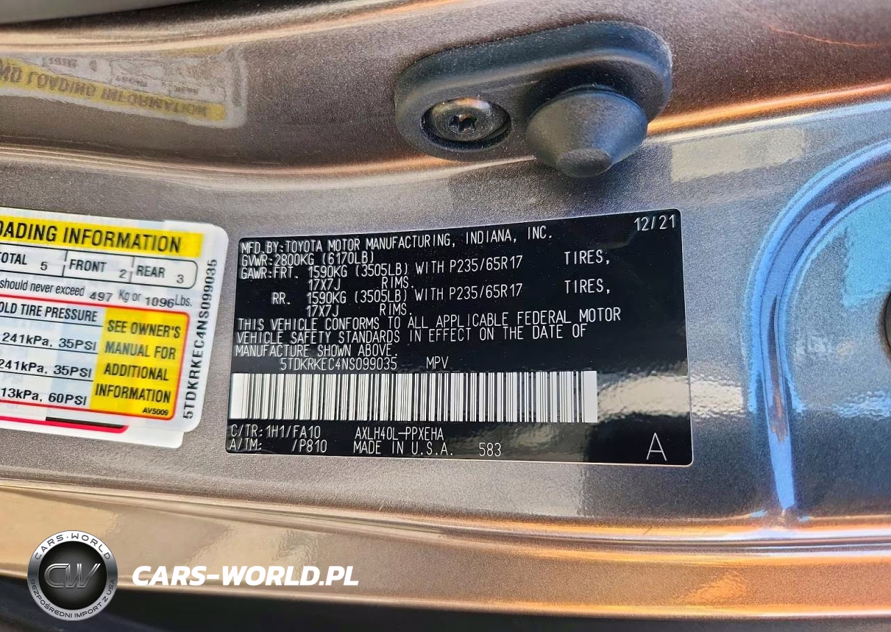 2022 Toyota Sienna Le VIN:5TDKRKEC4NS099035 - 13