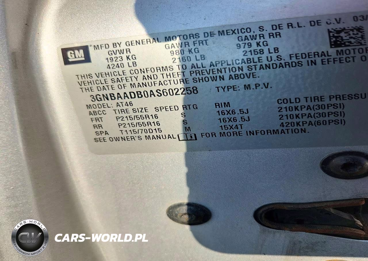 2010 Chevrolet Hhr Ls VIN:3GNBAADB0AS602258 - 14