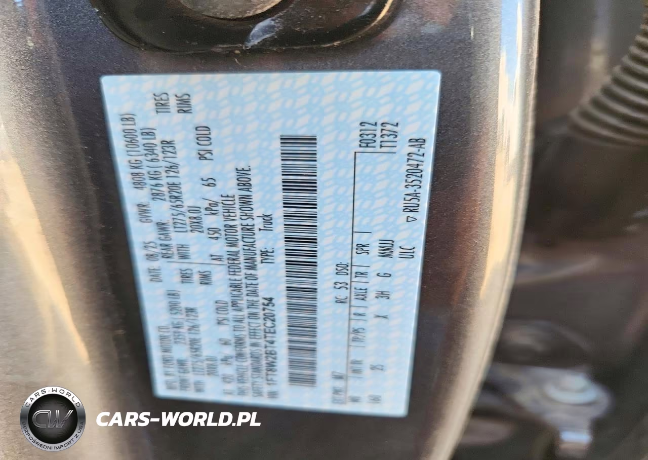 2026 Ford F250 Super Duty VIN:1FT8W2BT4TEC20754 - 12