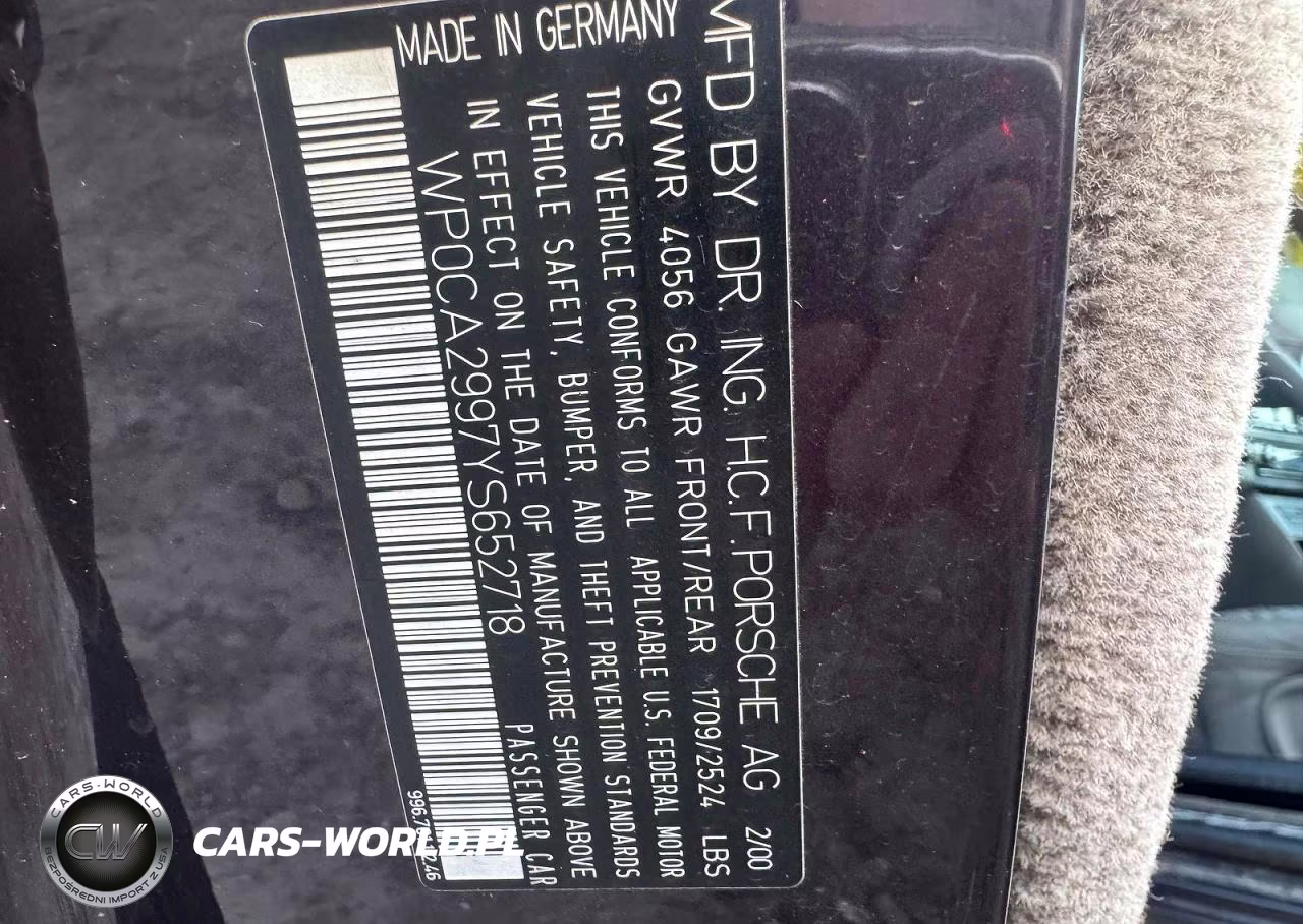 2000 Porsche 911 Carrera 2 VIN:WP0CA2997YS652718 - 10