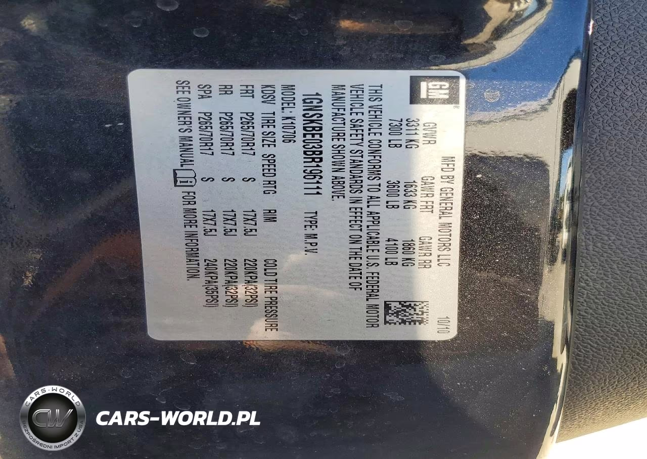 2011 Chevrolet Tahoe K1500 Lt VIN:1GNSKBE03BR196111 - 13