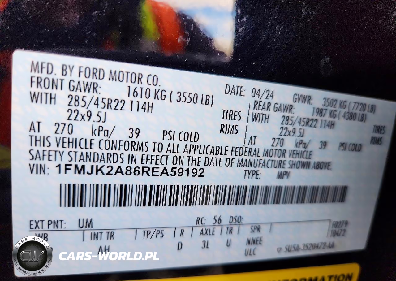 2024 Ford Expedition Max Limited VIN:1FMJK2A86REA59192 - 14