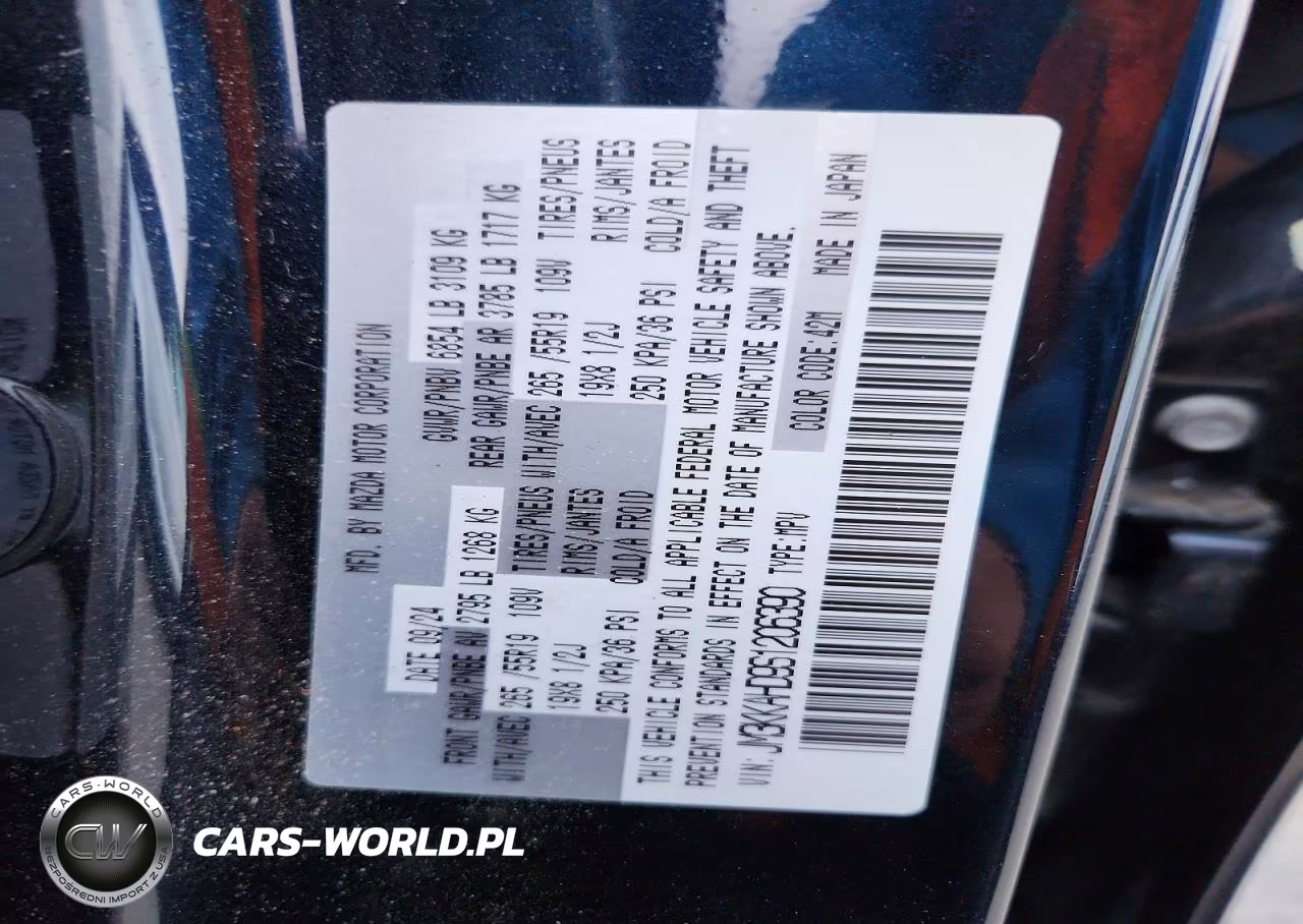 2025 Mazda Cx-90 Select VIN:JM3KKAHD9S1206390 - 12