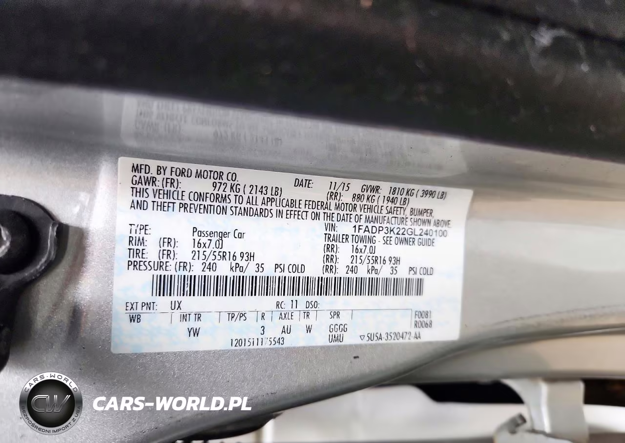 2016 Ford Focus Se VIN:1FADP3K22GL240100 - 12