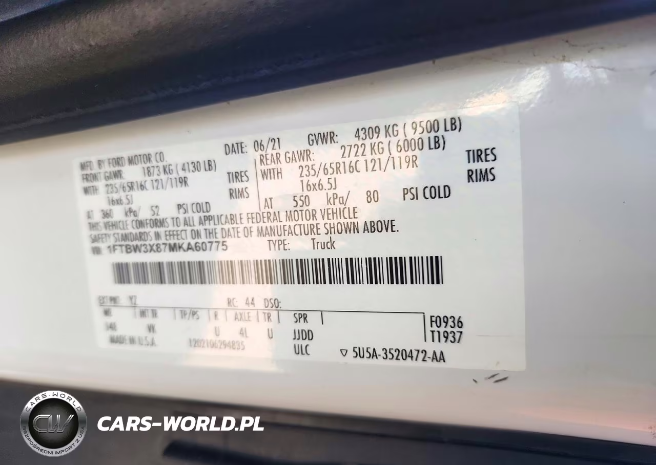 2021 Ford Transit 350 Delivery Van VIN:1FTBW3X87MKA60775 - 14