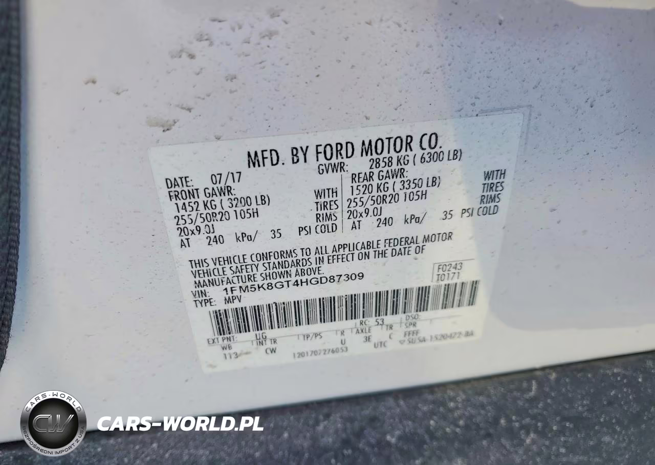 2017 Ford Explorer Sport VIN:1FM5K8GT4HGD87309 - 13