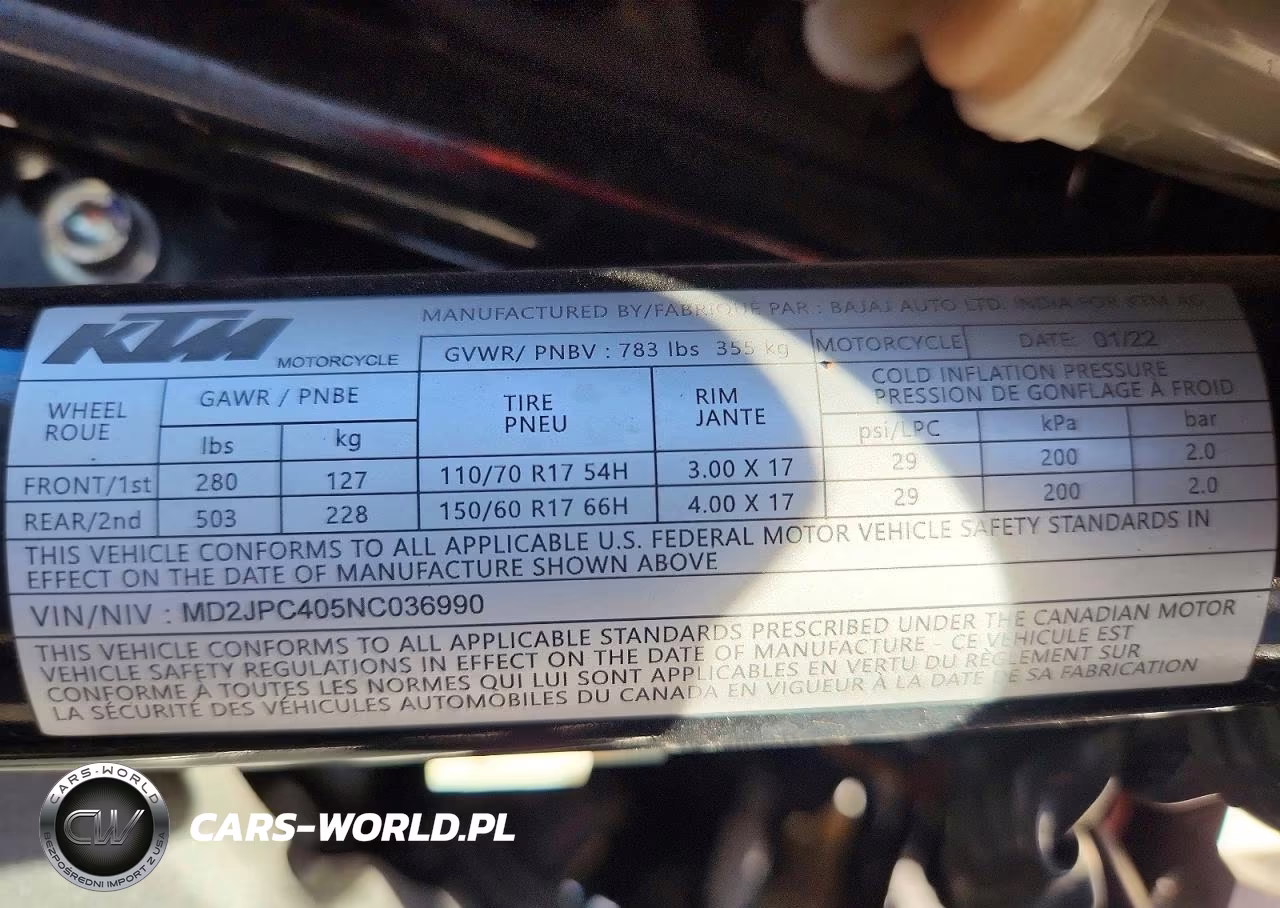 2022 Ktm 200 Duke VIN:MD2JPC405NC036990 - 9