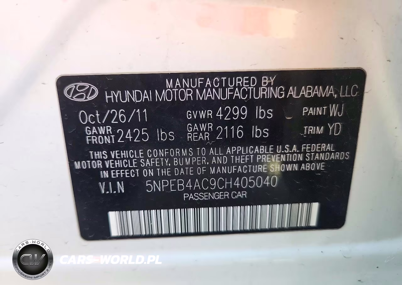 2012 Hyundai Sonata Gls VIN:5NPEB4AC9CH405040 - 13