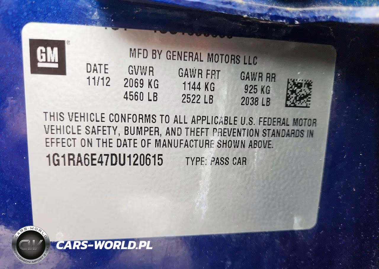 2013 Chevrolet Volt VIN:1G1RA6E47DU120615 - 12