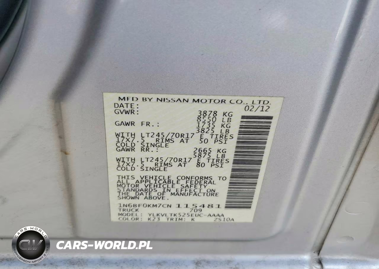 2012 Nissan Nv 1500 VIN:1N6BF0KM7CN115481 - 13
