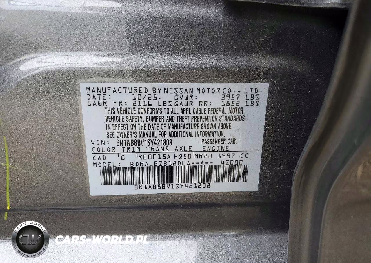 2025 Nissan Sentra S VIN:3N1AB8BV1SY421808 - 12