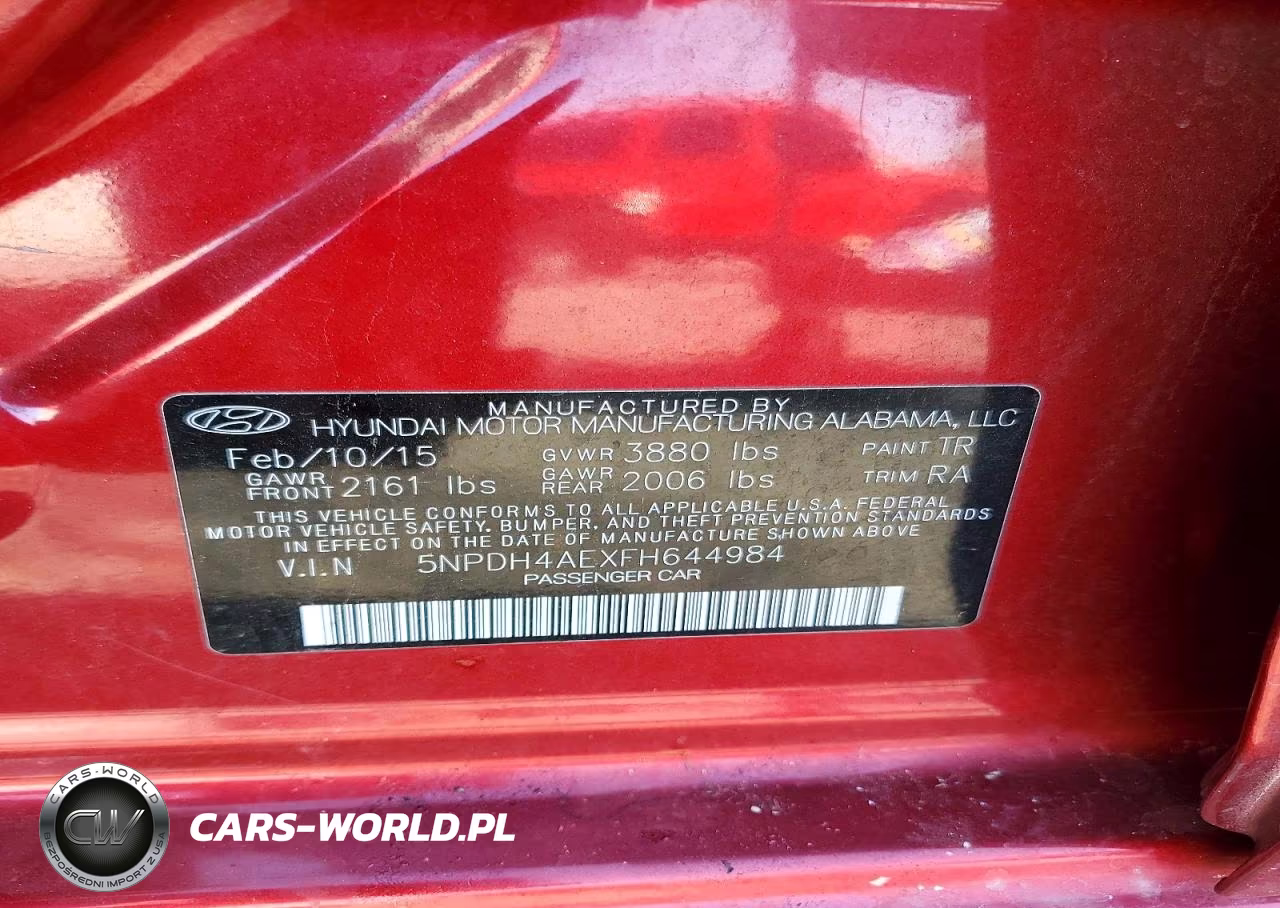 2015 Hyundai Elantra Se VIN:5NPDH4AEXFH644984 - 12