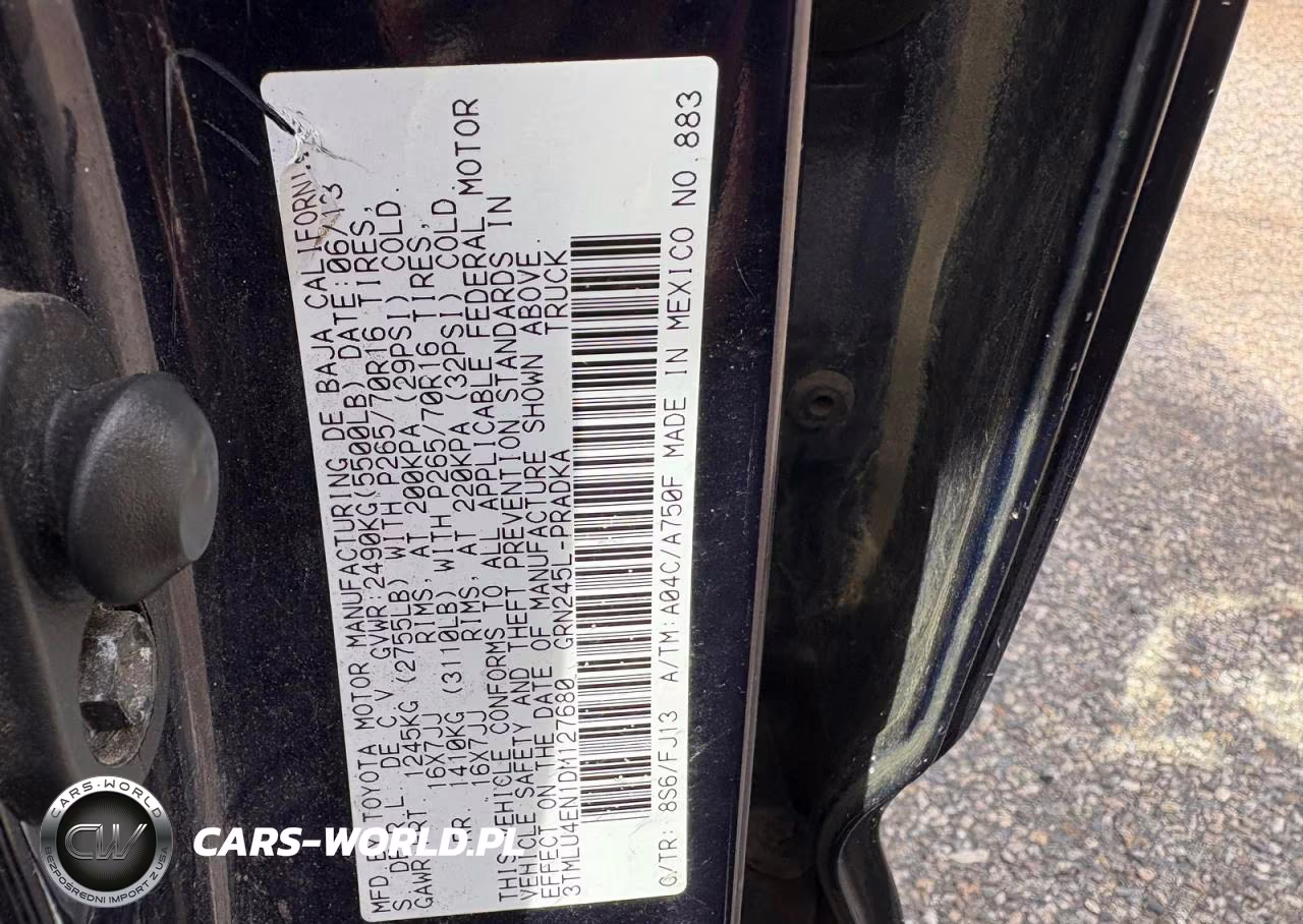 2013 Toyota Tacoma V6 VIN:3TMLU4EN1DM127680 - 10