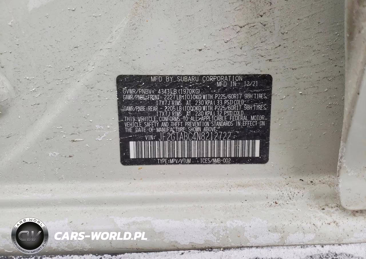 2022 Subaru Crosstrek VIN:JF2GTABC4N8212722 - 12
