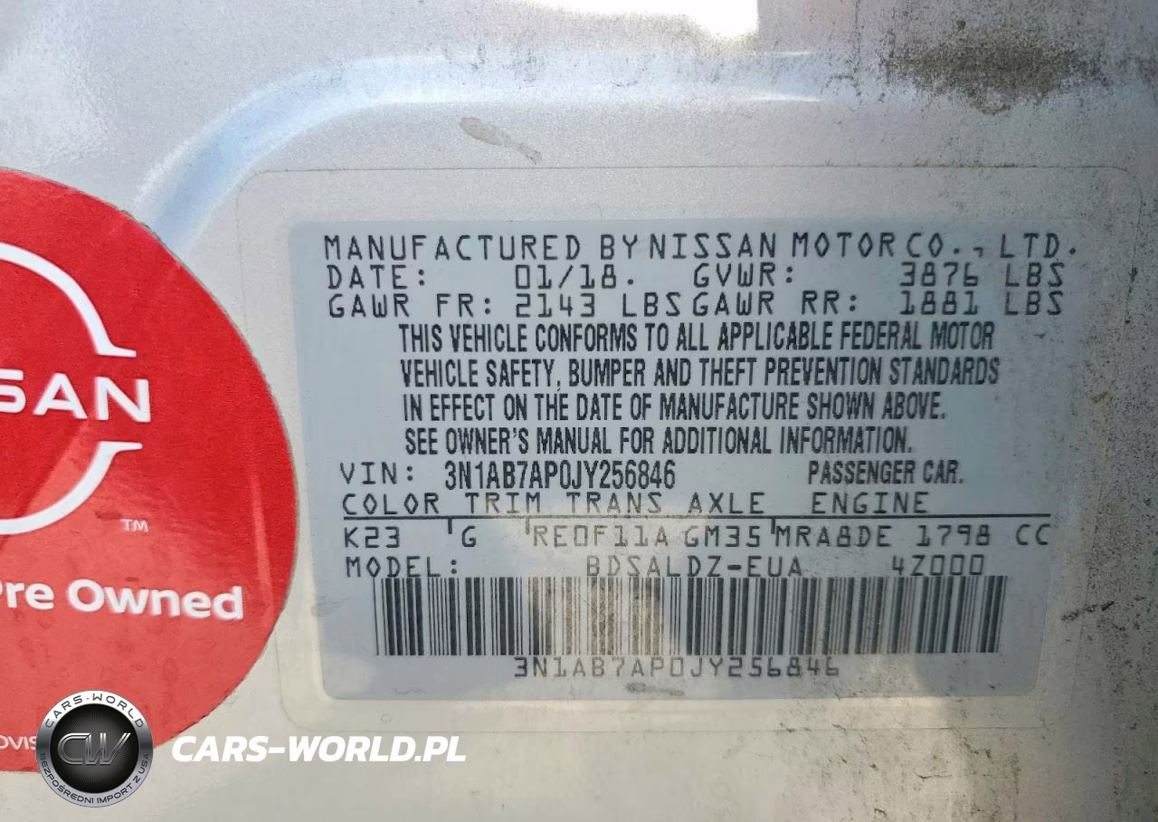 2018 Niss Sentra S VIN:3N1AB7AP0JY256846 - 12