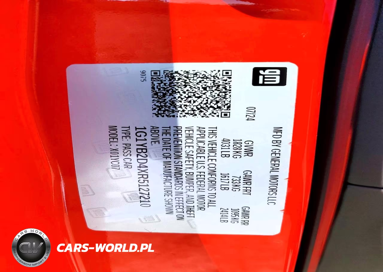 2024 Chevrolet Corvette Stingray 2Lt VIN:1G1YB2D4XR5127210 - 12