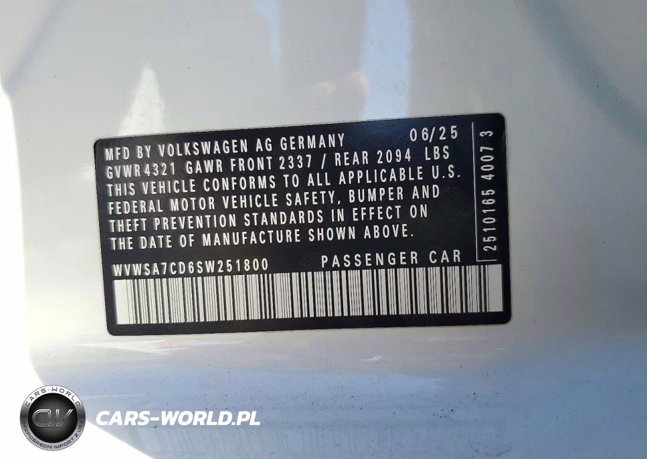 2025 Volkswagen Gti Se VIN:WVWSA7CD6SW251800 - 12