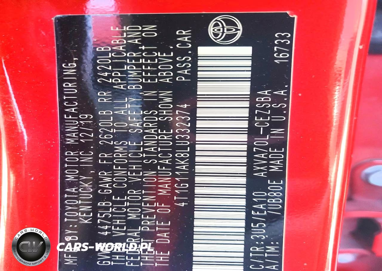 2020 Toyota Camry Se VIN:4T1G11AK8LU332374 - 13