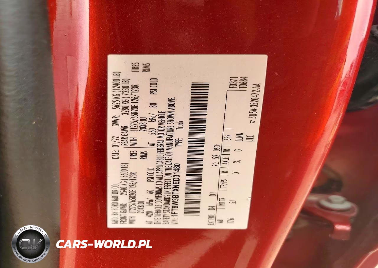 2022 Ford F350 Super Duty VIN:1FT8W3BTXNED31480 - 13