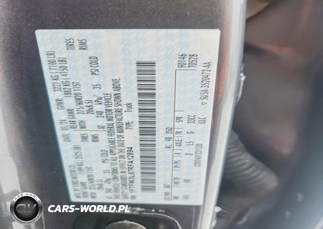 2024 Ford F150 Xlt VIN:1FTFW3L87RFA12894 - 12