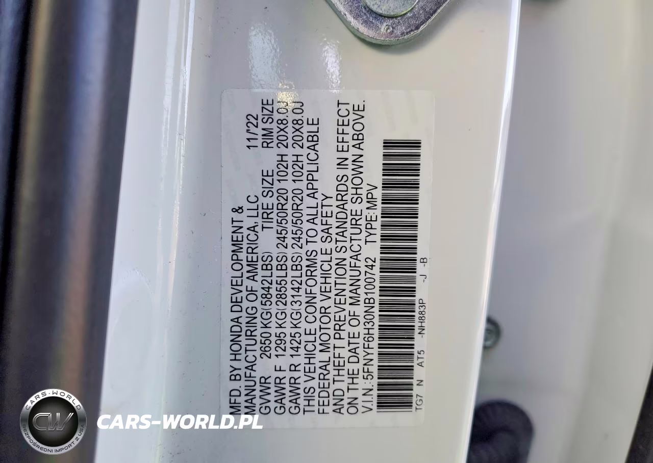 2022 Honda Pilot Sport VIN:5FNYF6H30NB100742 - 13