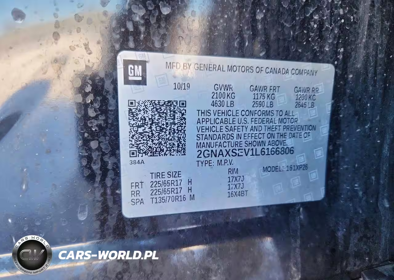 2020 Chevrolet Equinox Ls VIN:2GNAXSEV1L6166806 - 12