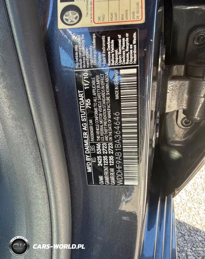 2011 Mercedes-Benz E 550 4Matic VIN:WDDHF9AB1BA364646 - 10