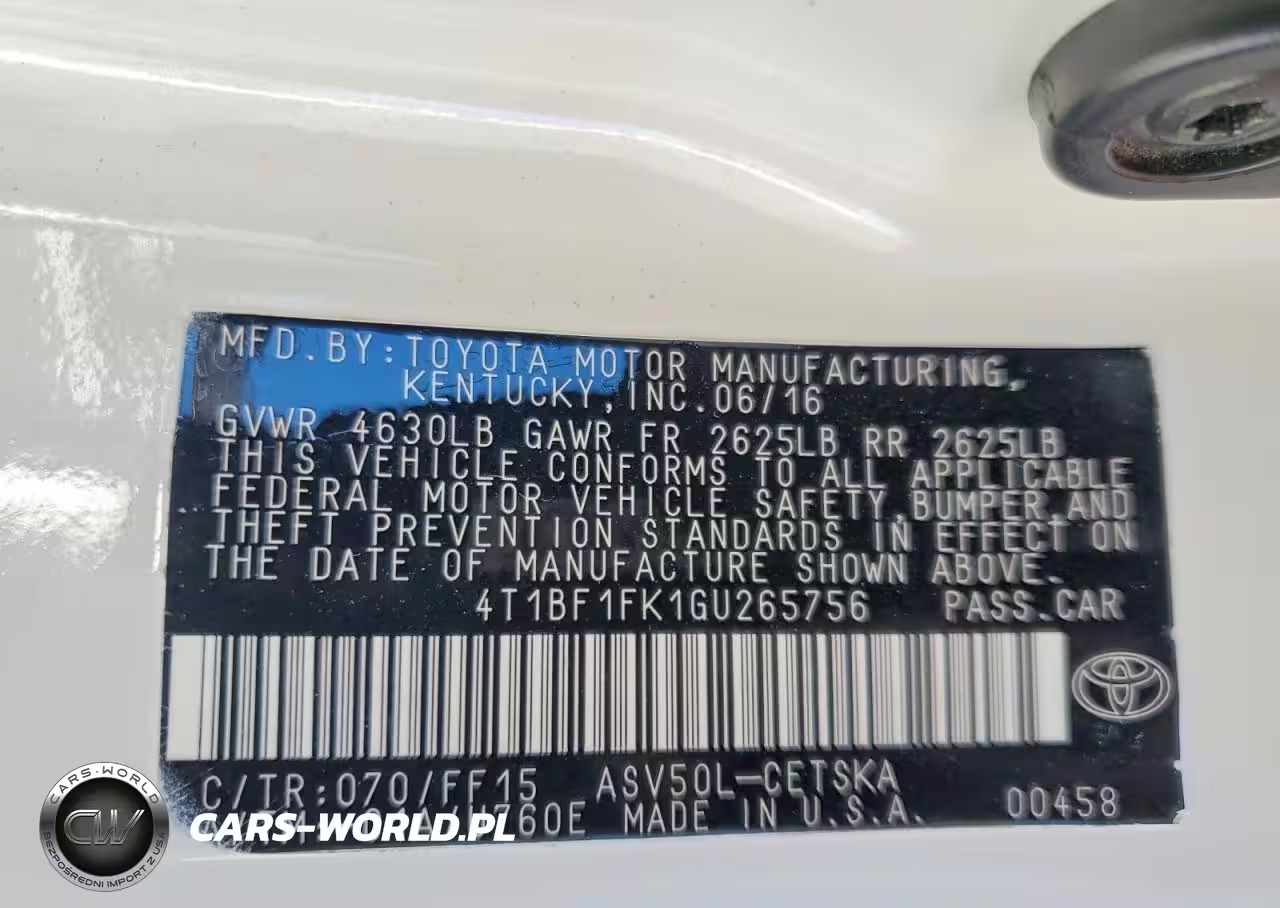 2016 Toyota Camry Se VIN:4T1BF1FK1GU265756 - 12