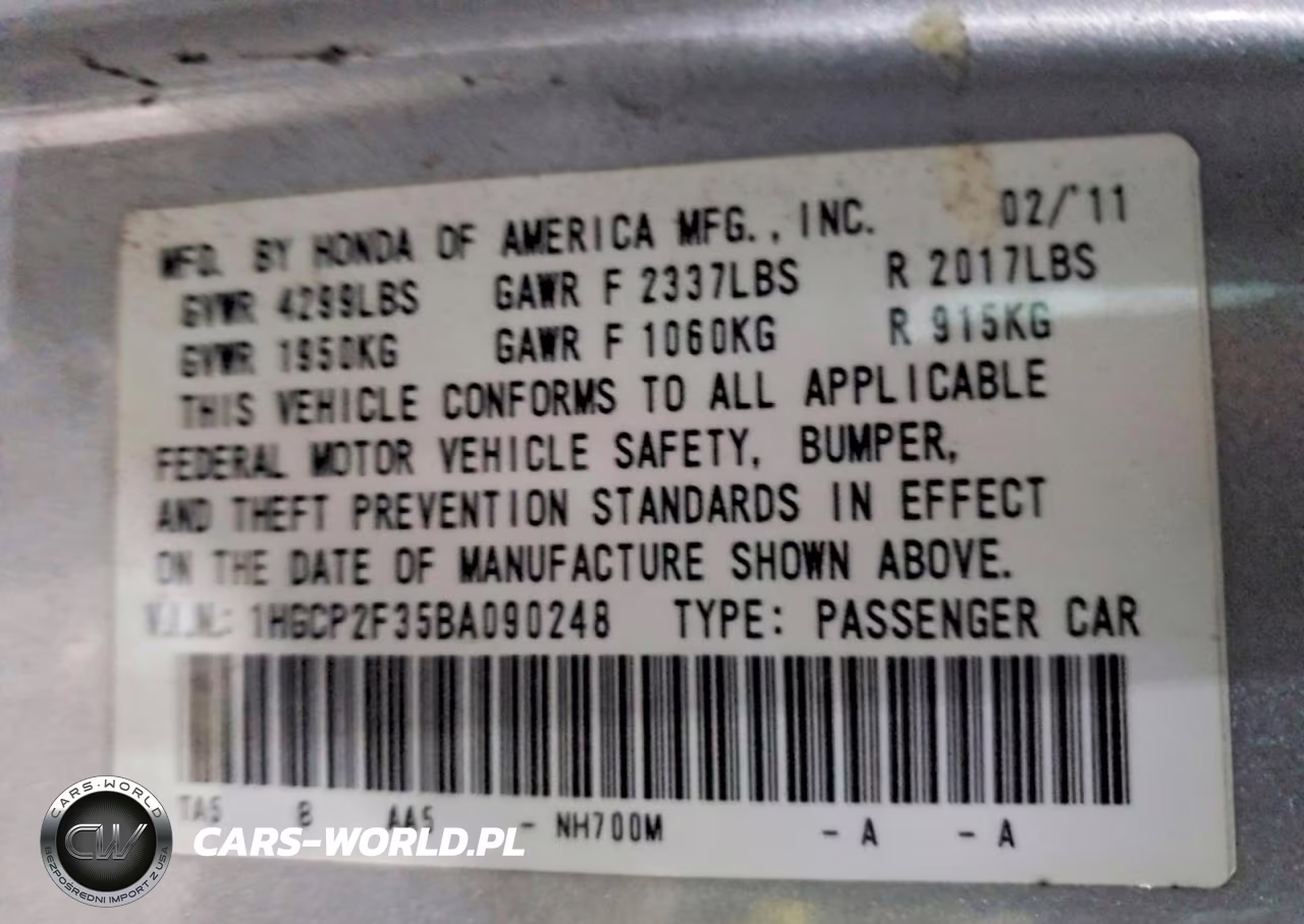 2011 Honda Accord Lx VIN:1HGCP2F35BA090248 - 12