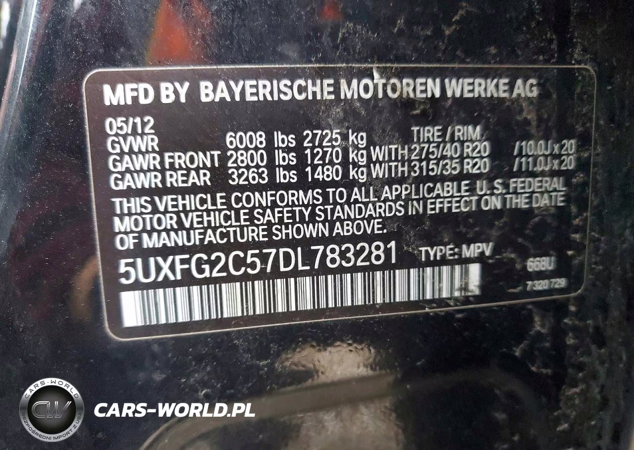 2013 BMW X6 xDrive35I VIN:5UXFG2C57DL783281 - 13