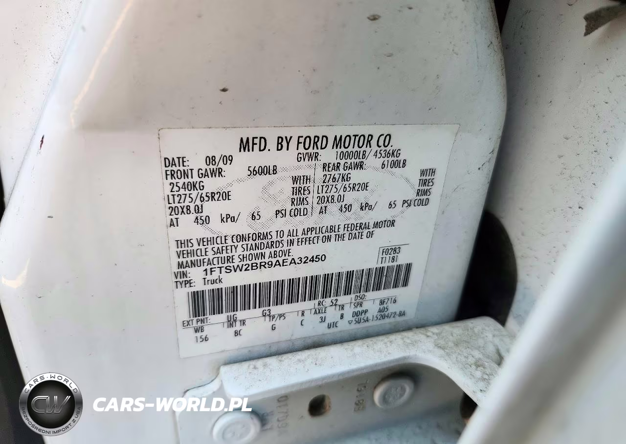2010 Ford F250 Super Duty VIN:1FTSW2BR9AEA32450 - 12