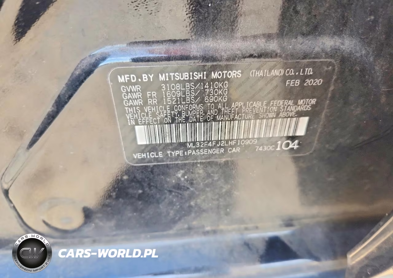 2020 Mitsubishi Mirage G4 Se VIN:ML32F4FJ2LHF10909 - 12