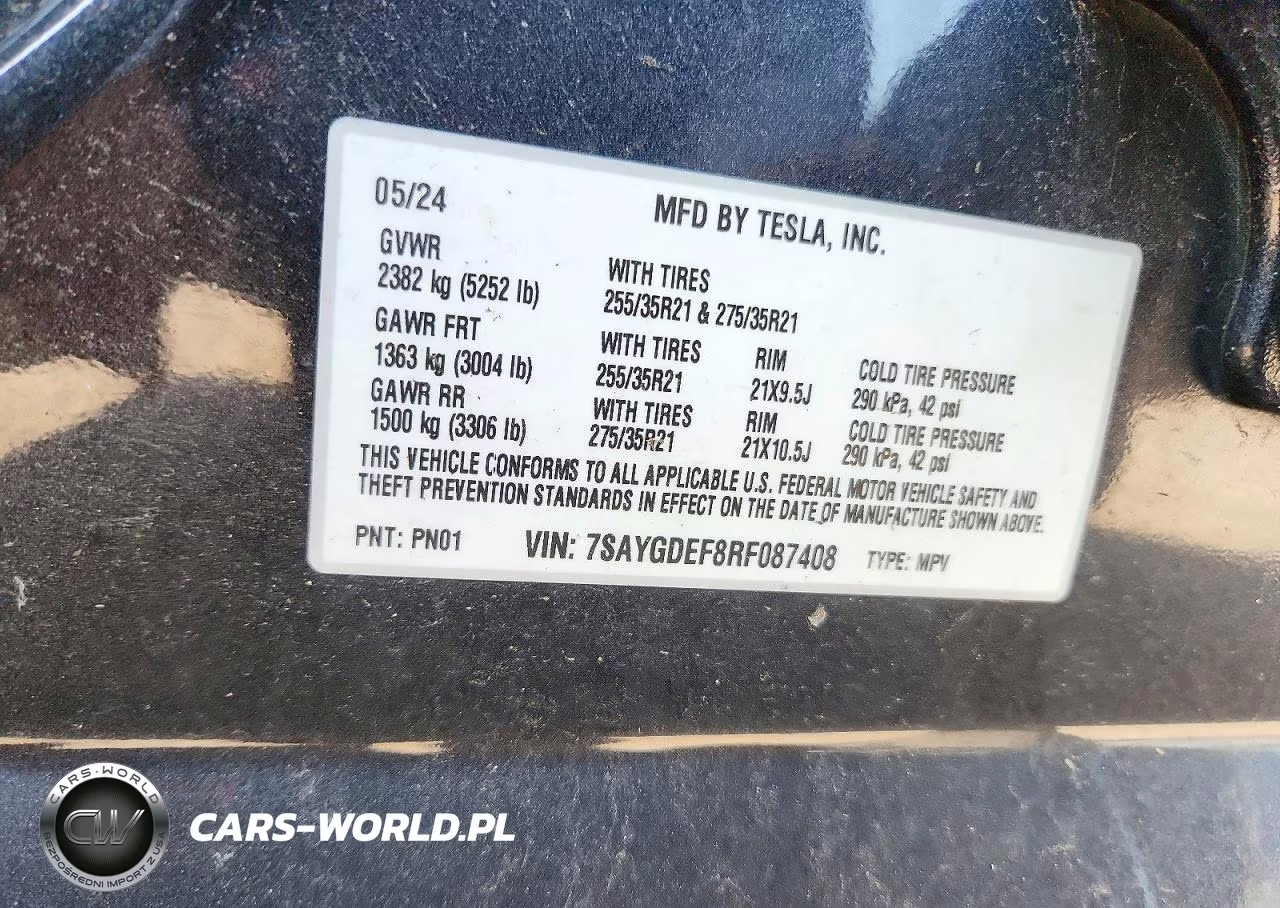 2024 Tesla Model Y VIN:7SAYGDEF8RF087408 - 12