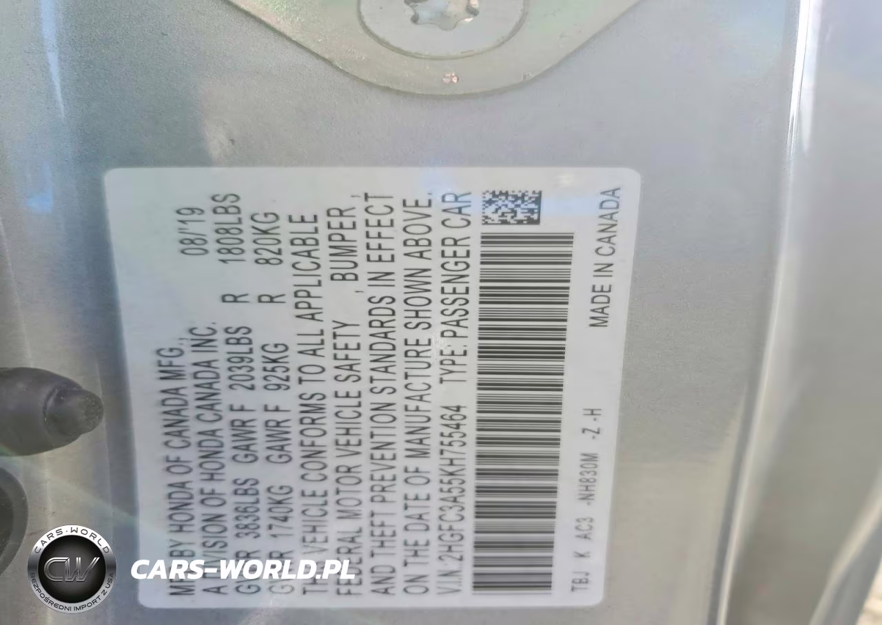 2019 Honda Civic Si VIN:2HGFC3A55KH755464 - 12
