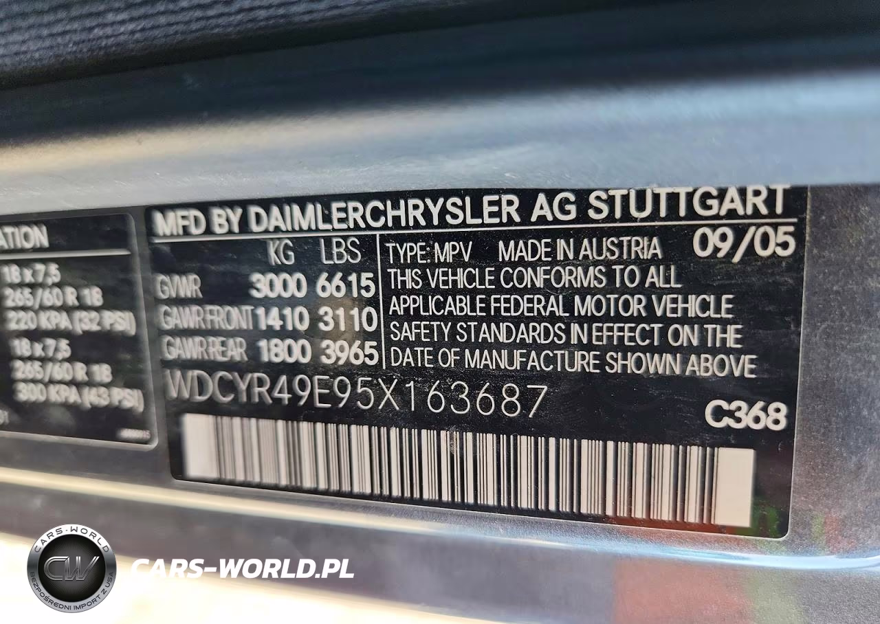 2005 Mercedes-Benz G 500 VIN:WDCYR49E95X163687 - 13
