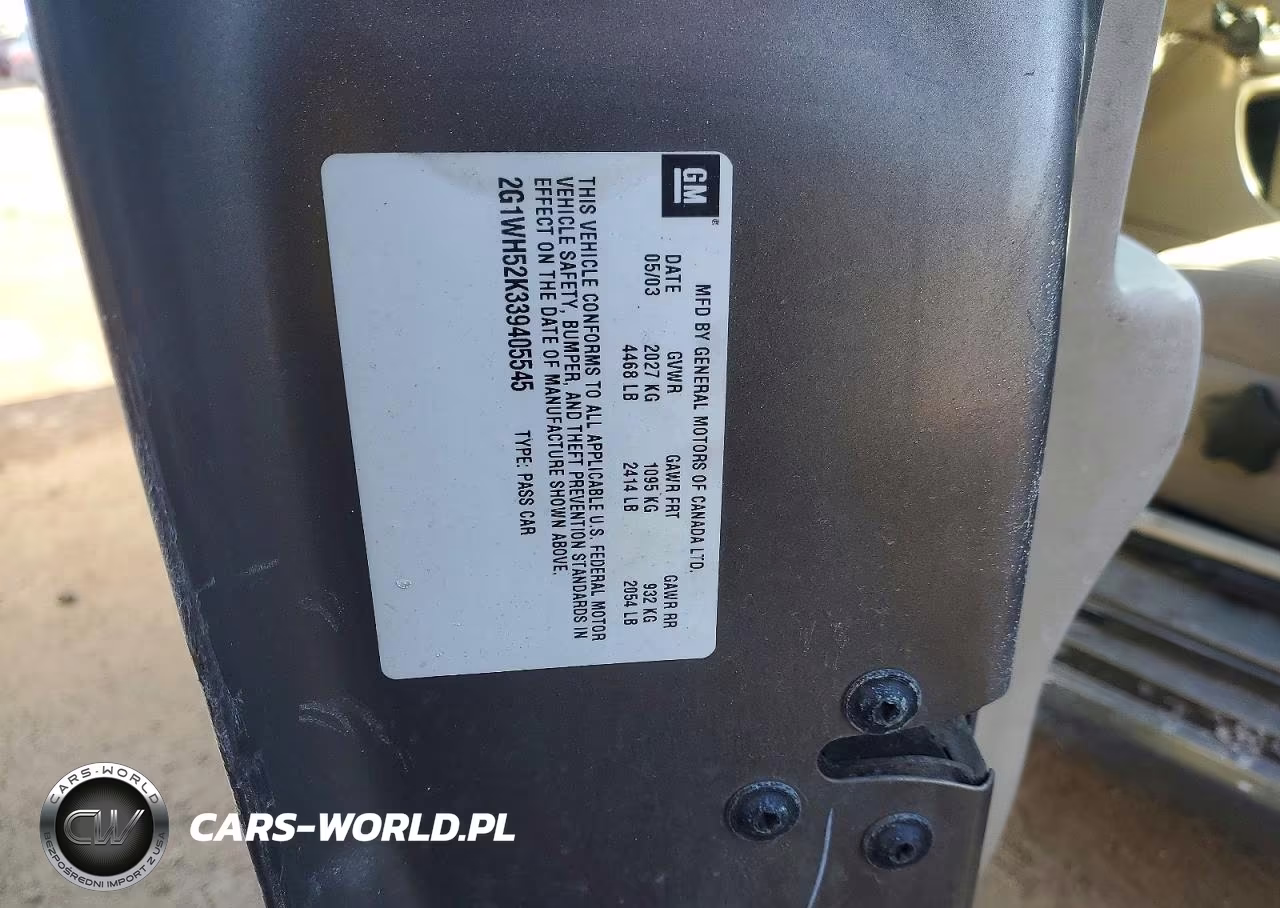 2003 Chevrolet Impala Ls VIN:2G1WH52K339405545 - 12