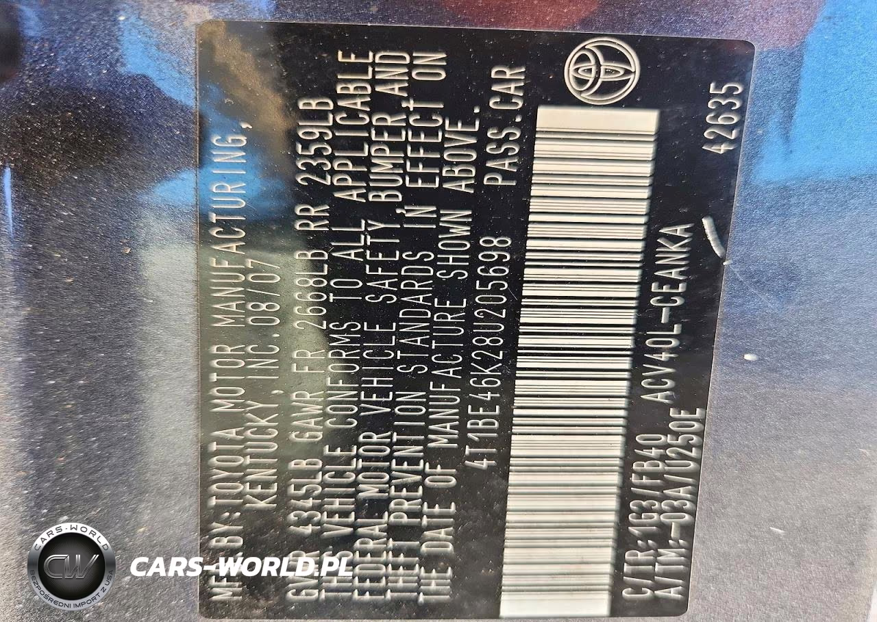 2008 Toyota Camry Le VIN:4T1BE46K28U205698 - 12