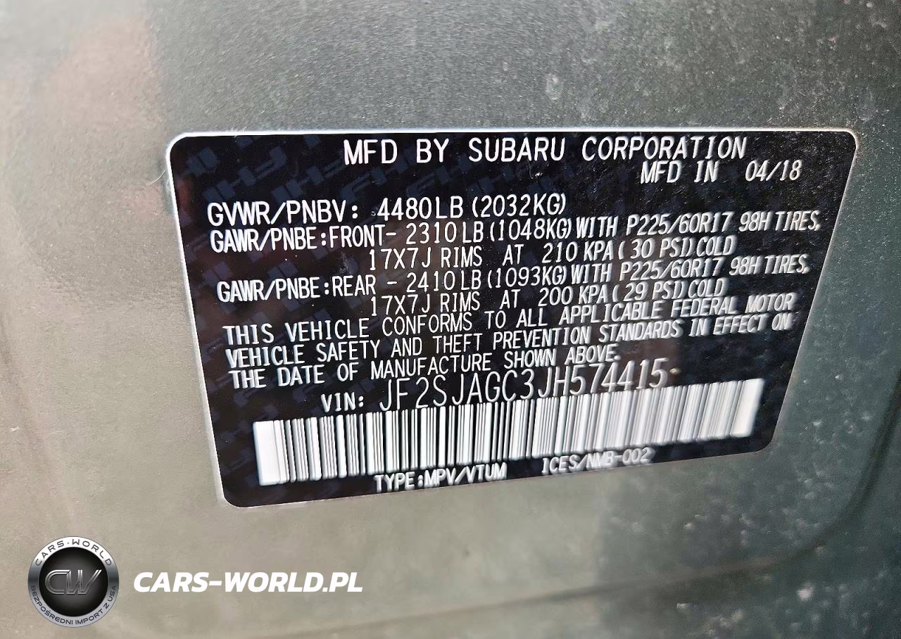 2018 Subaru Forester 2.5I Premium VIN:JF2SJAGC3JH574415 - 13