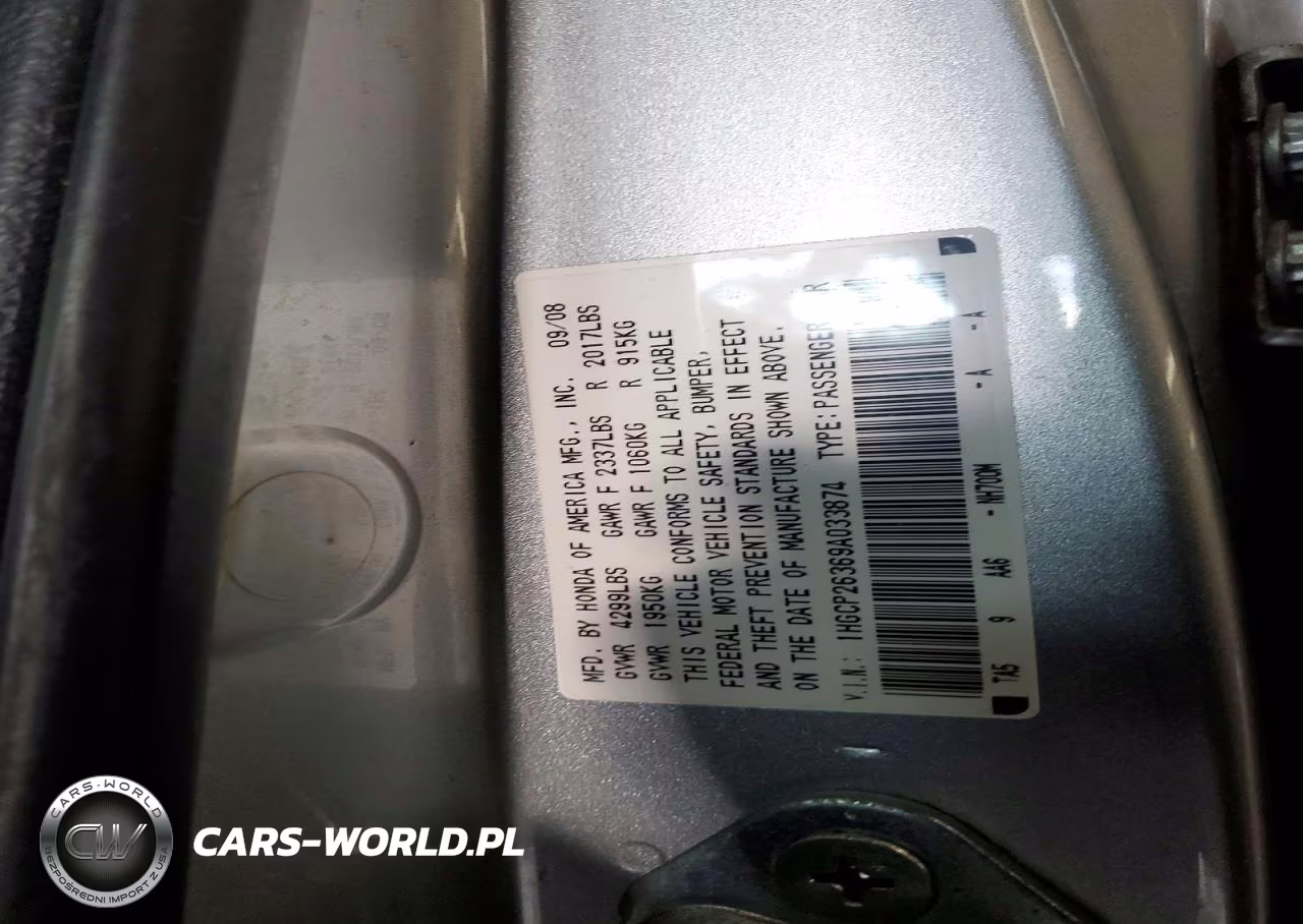 2009 Honda Accord Lx VIN:1HGCP26369A033874 - 12